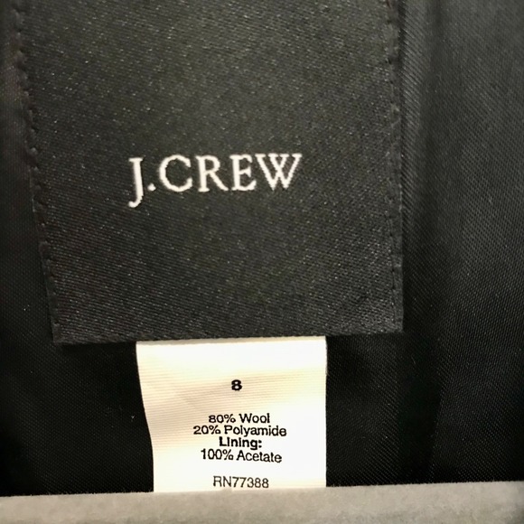 J.Crew Black Wool Classic Double Breasted Pea Coat Jacket Size 8 Preppy Nautical - Picture 8 of 14